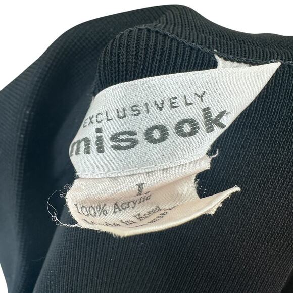 Exclusively Misook Black Red Striped Button‎ Cardigan Sweater Blazer Size Large - Picture 9 of 9